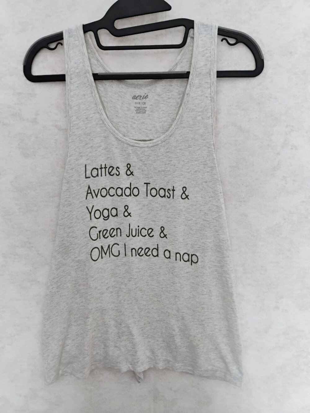 Aerie graphic gray stylish knot back tank top Small